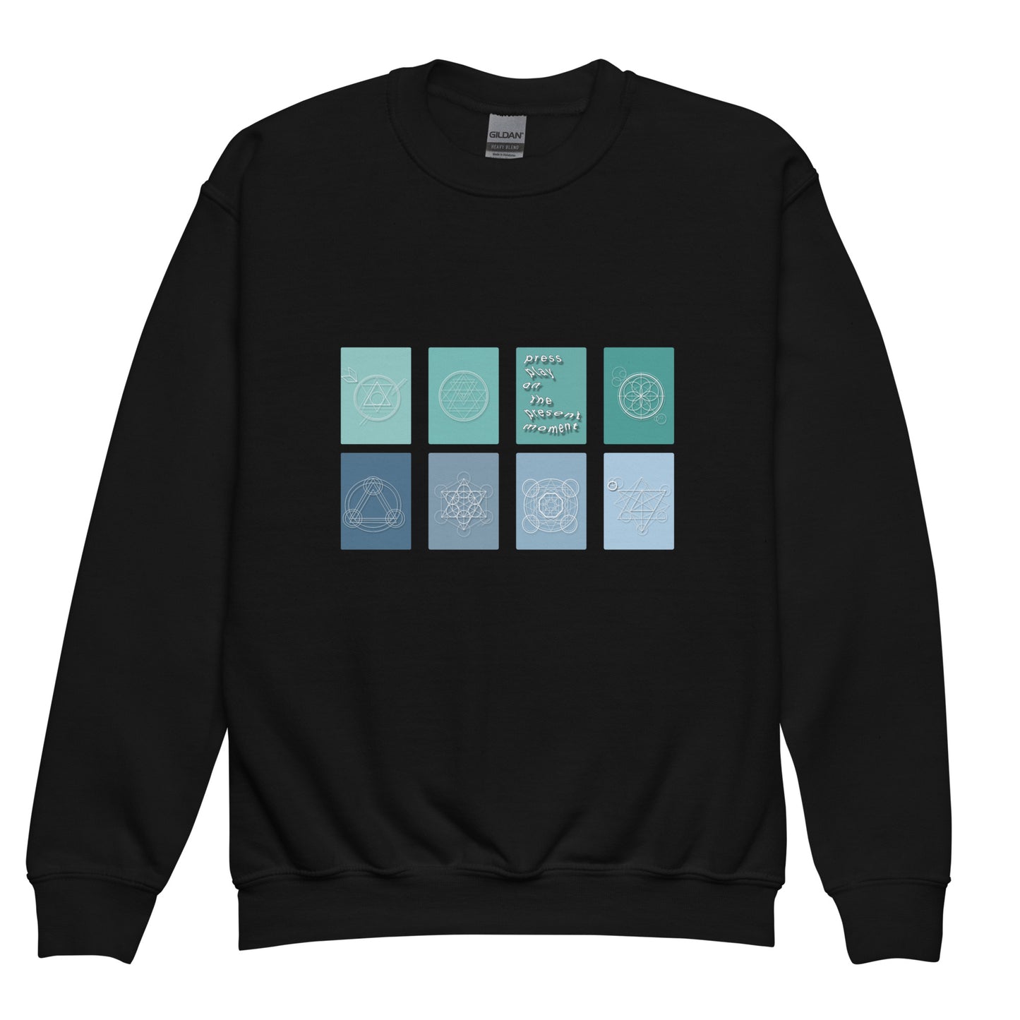 "press play" Youth Crewneck Sweatshirt