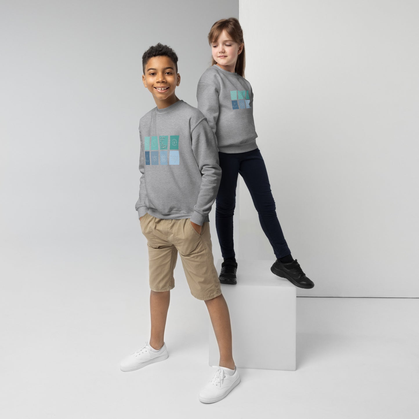 "press play" Youth Crewneck Sweatshirt