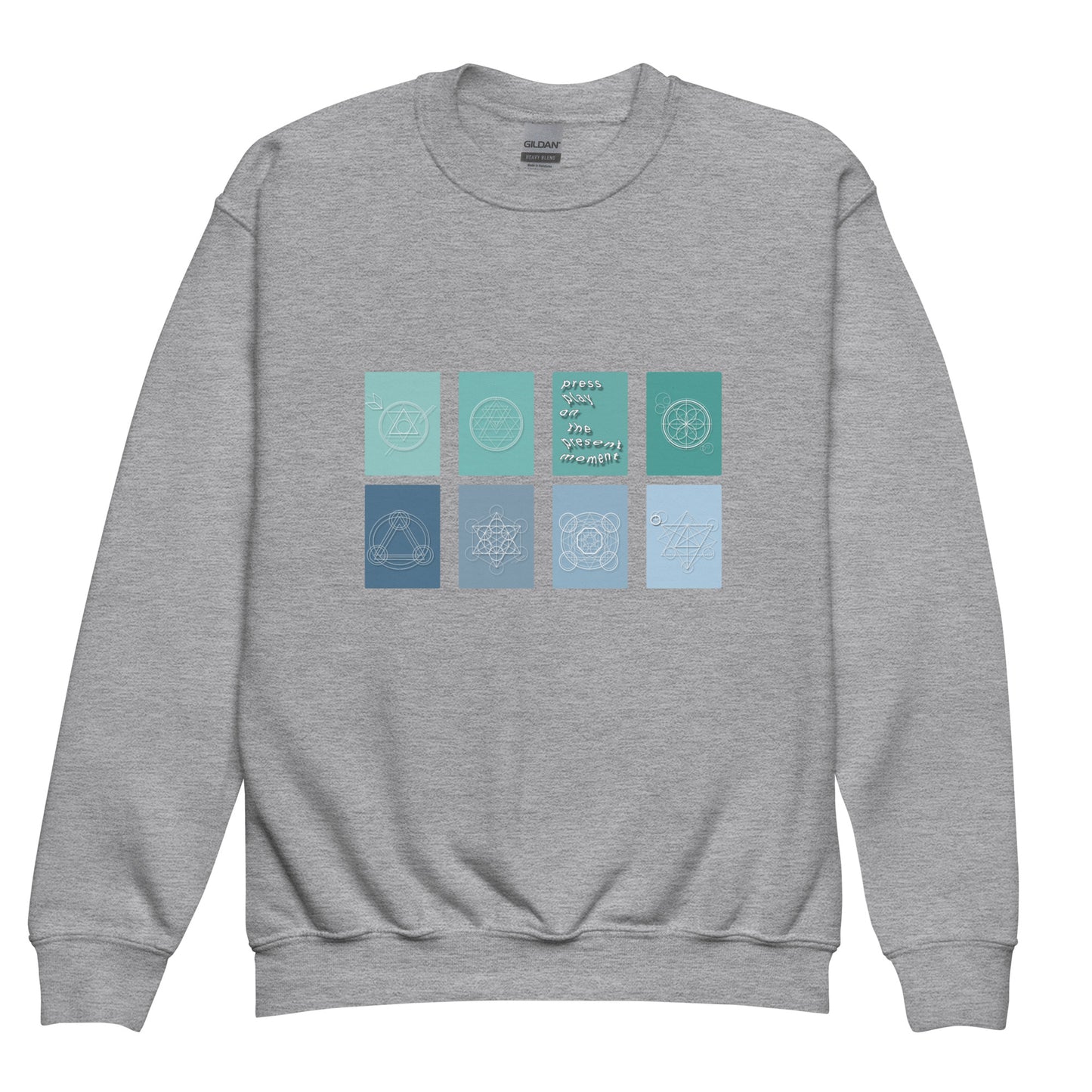 "press play" Youth Crewneck Sweatshirt
