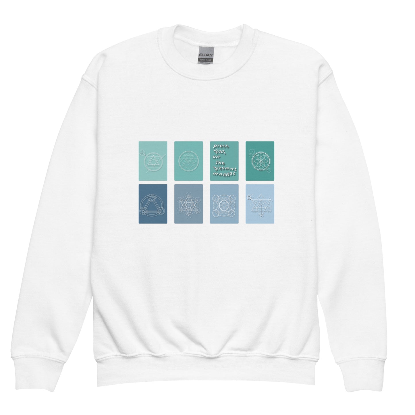 "press play" Youth Crewneck Sweatshirt