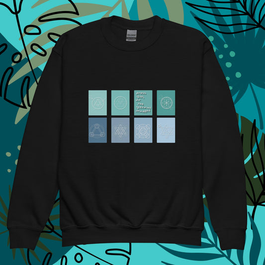 "press play" Youth Crewneck Sweatshirt
